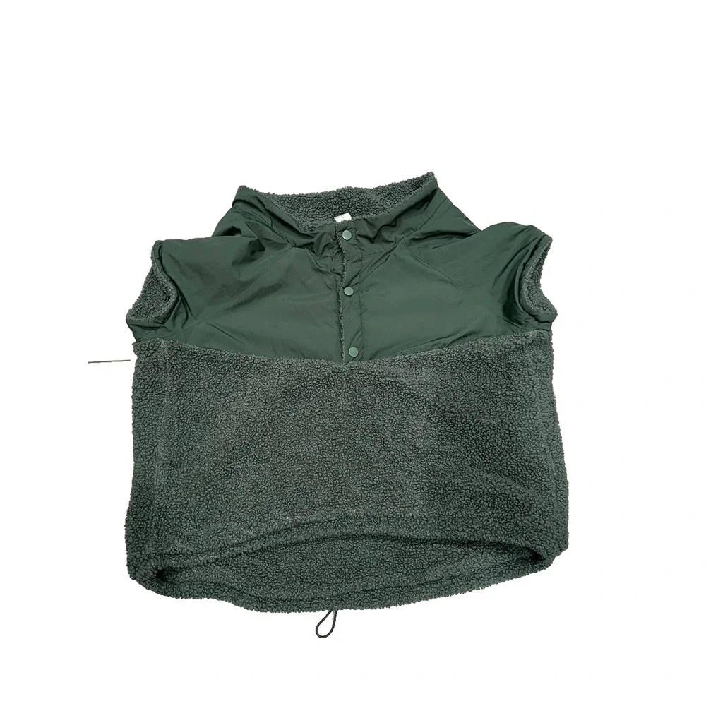 OFFLEASH By Aerie Fluff Love Sherpa Dog Quarter Snap Mystical Green XL A004150